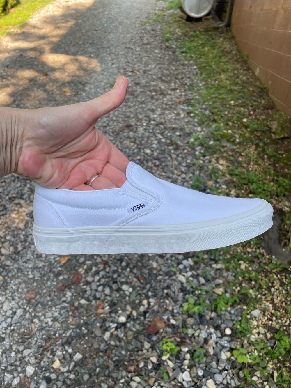 New Vans White Slip On Shoes Size 9 Woman’s, 7.5 Men’s